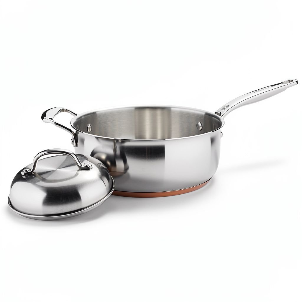Copper-Core Saute Pan with Lid, 4 Quart