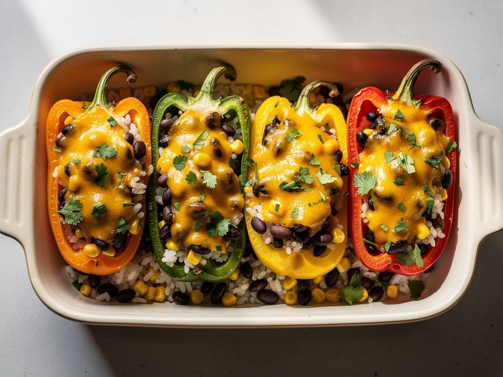 Black Bean and Rice Stuffed Bell Peppers