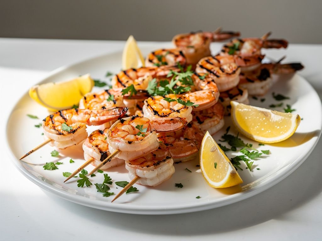 Garlic-Lemon Grilled Shrimp Skewers