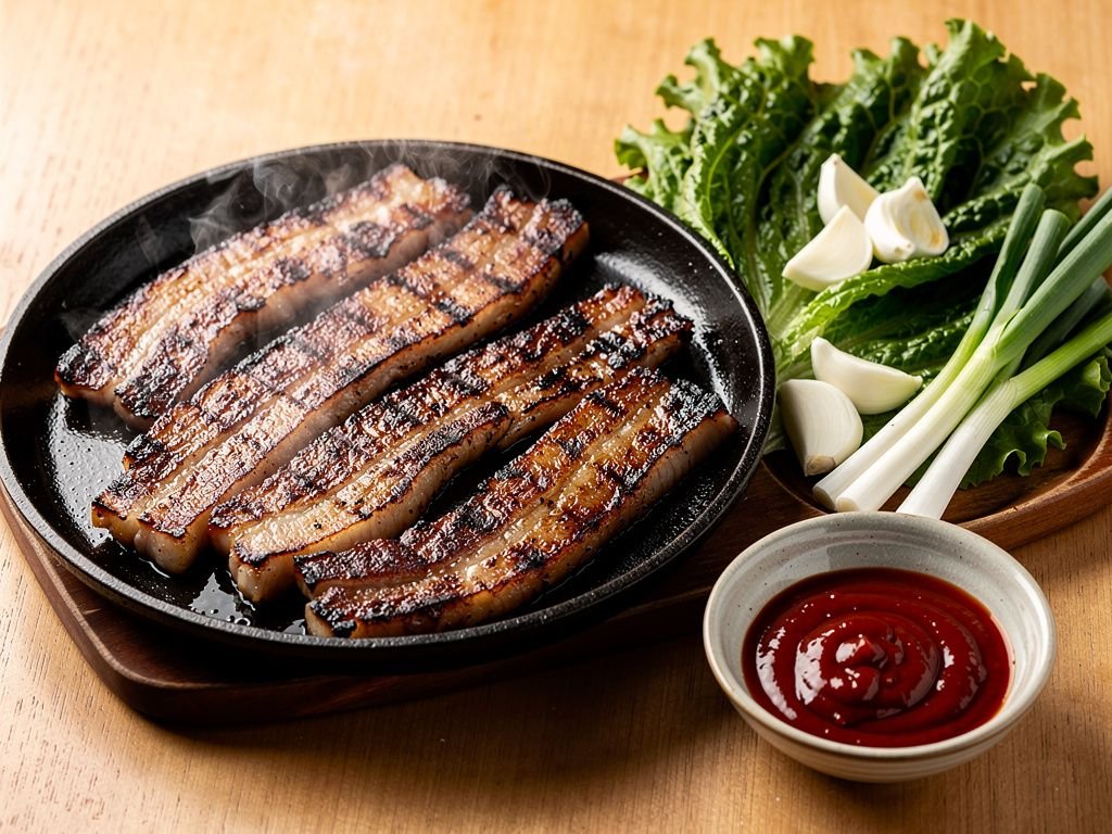 Korean-Style Grilled Pork Belly (Samgyeopsal)