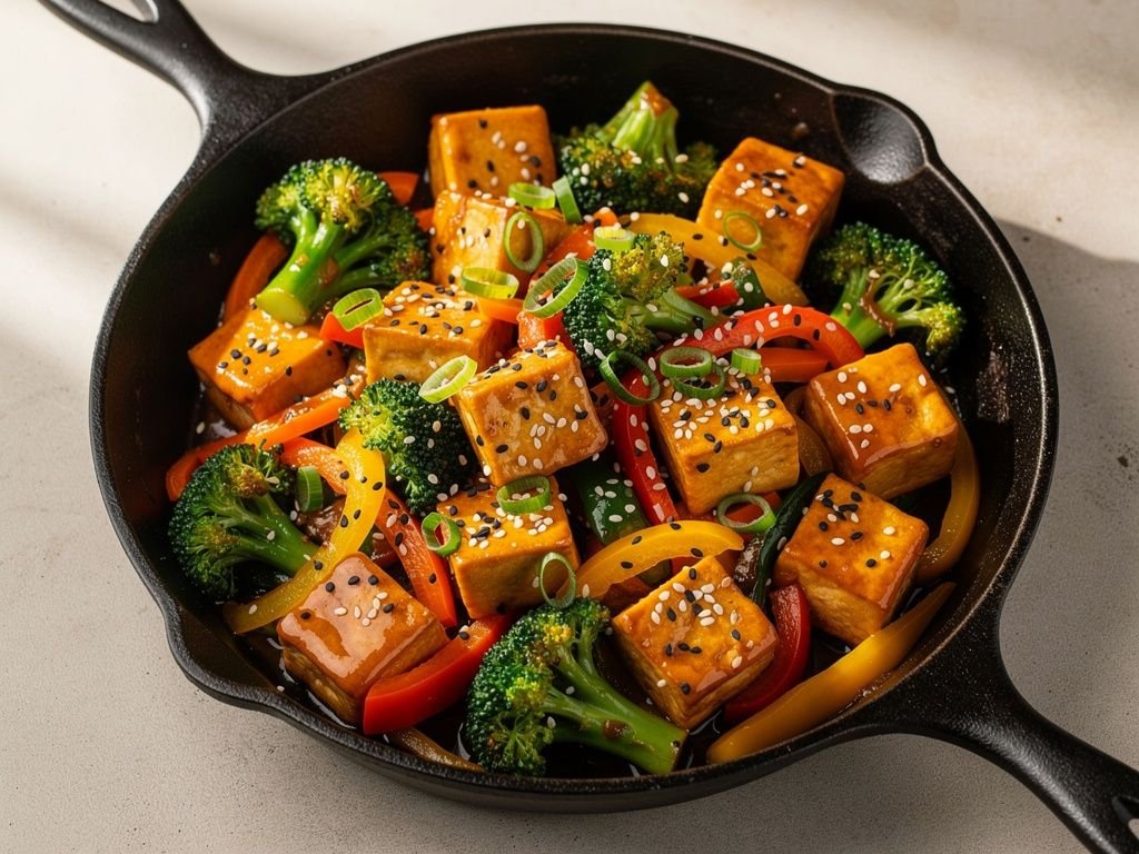 Crispy Sesame Tofu and Vegetable Stir-Fry