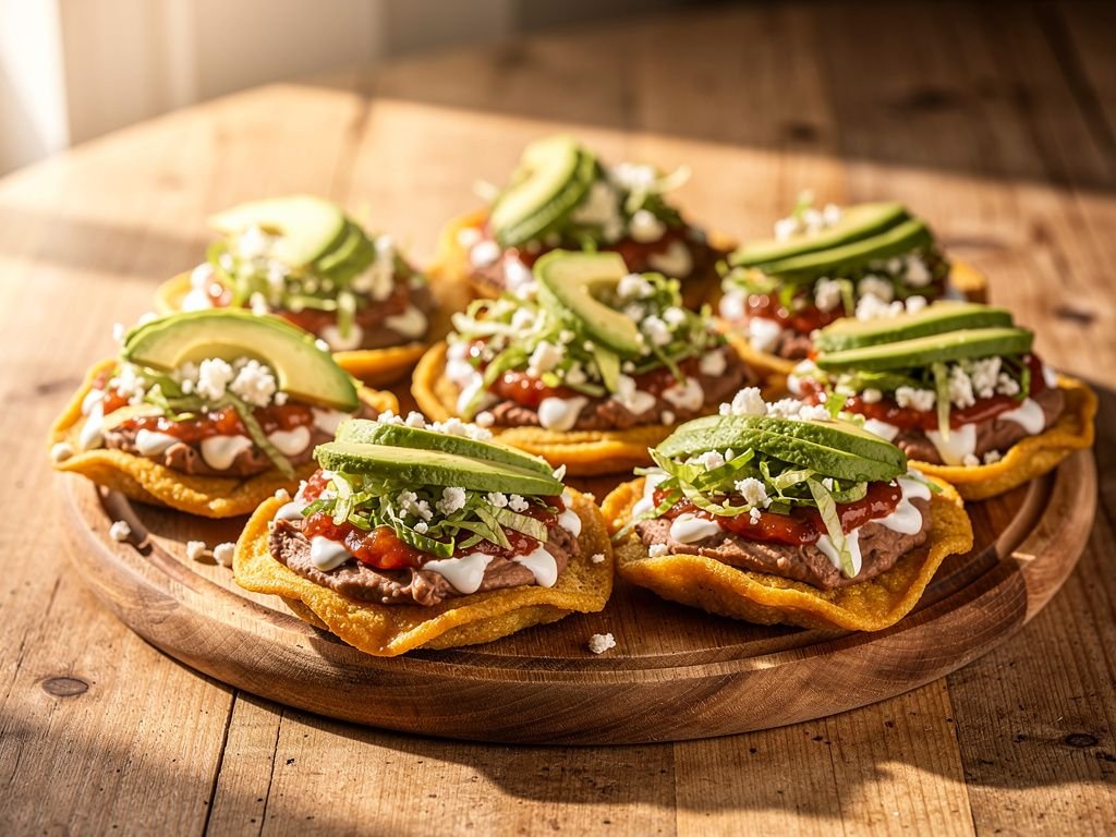 Vegetarian Sopes with Refried Beans