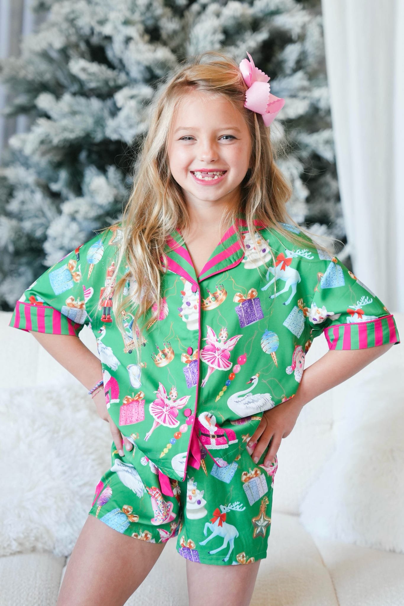 20251111_203417_433B552 Girls' Holiday Baubles PJ Set - Image 1