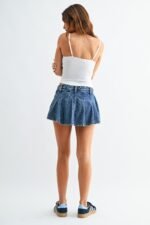 Imprecipe Denim Pleated Skort - Image 4